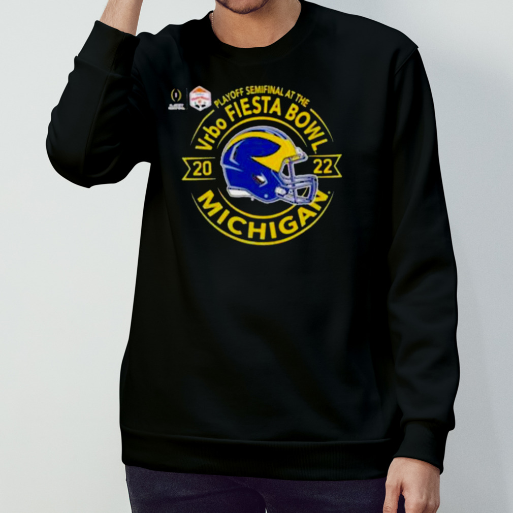 Playoff Semifinal At The Vrbo Fiesta Bowl 2022 Michigan Wolverines Helmet Shirt Playoff Semifinal At The Vrbo Fiesta Bowl 2022 Michigan Wolverines Helmet Shirt