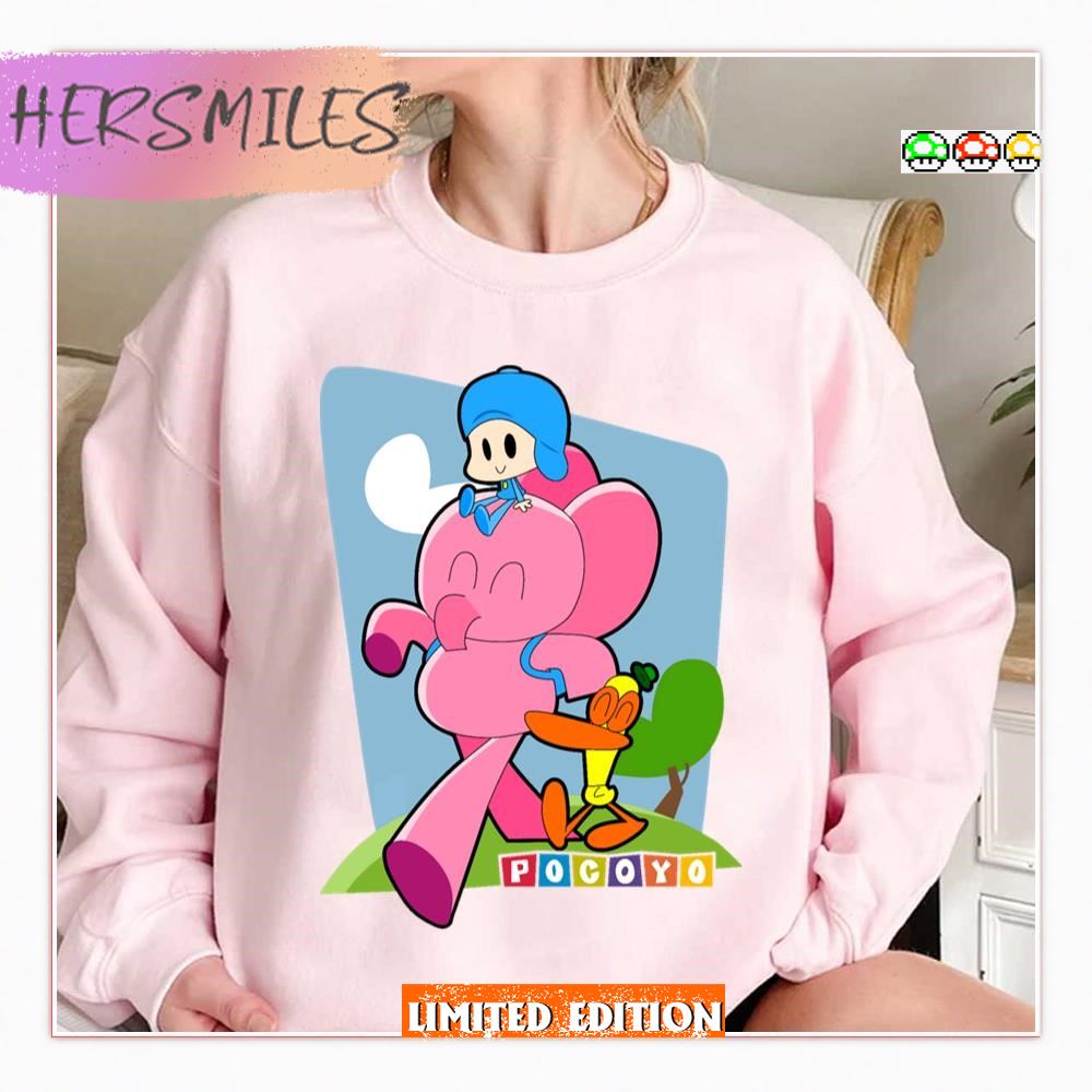 Pocoyo On The Head Of Elly  T-shirt