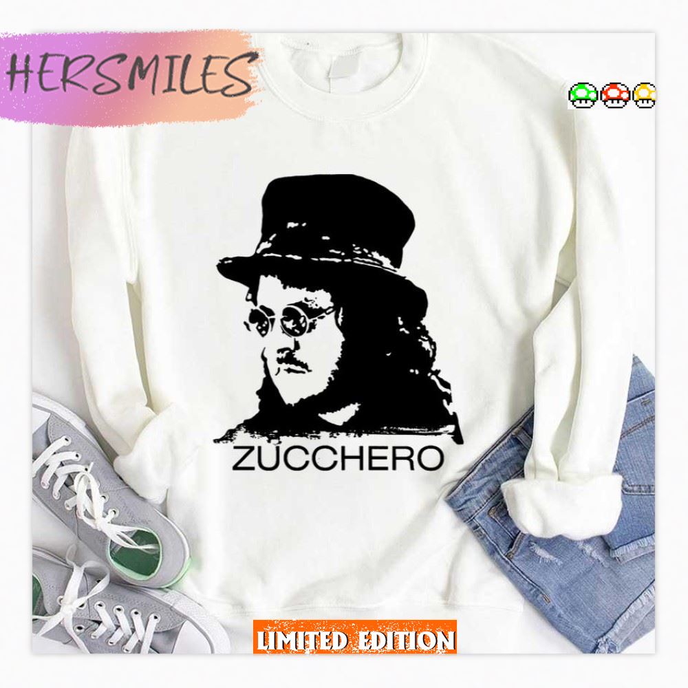 Potrait Singer Italian Bw Zucchero  T-Shirt