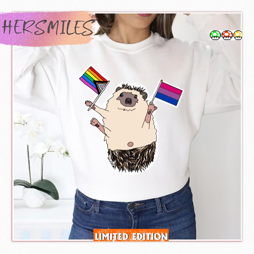Pride Hedgehog Lgbtq Pride Month Bi  T-shirt