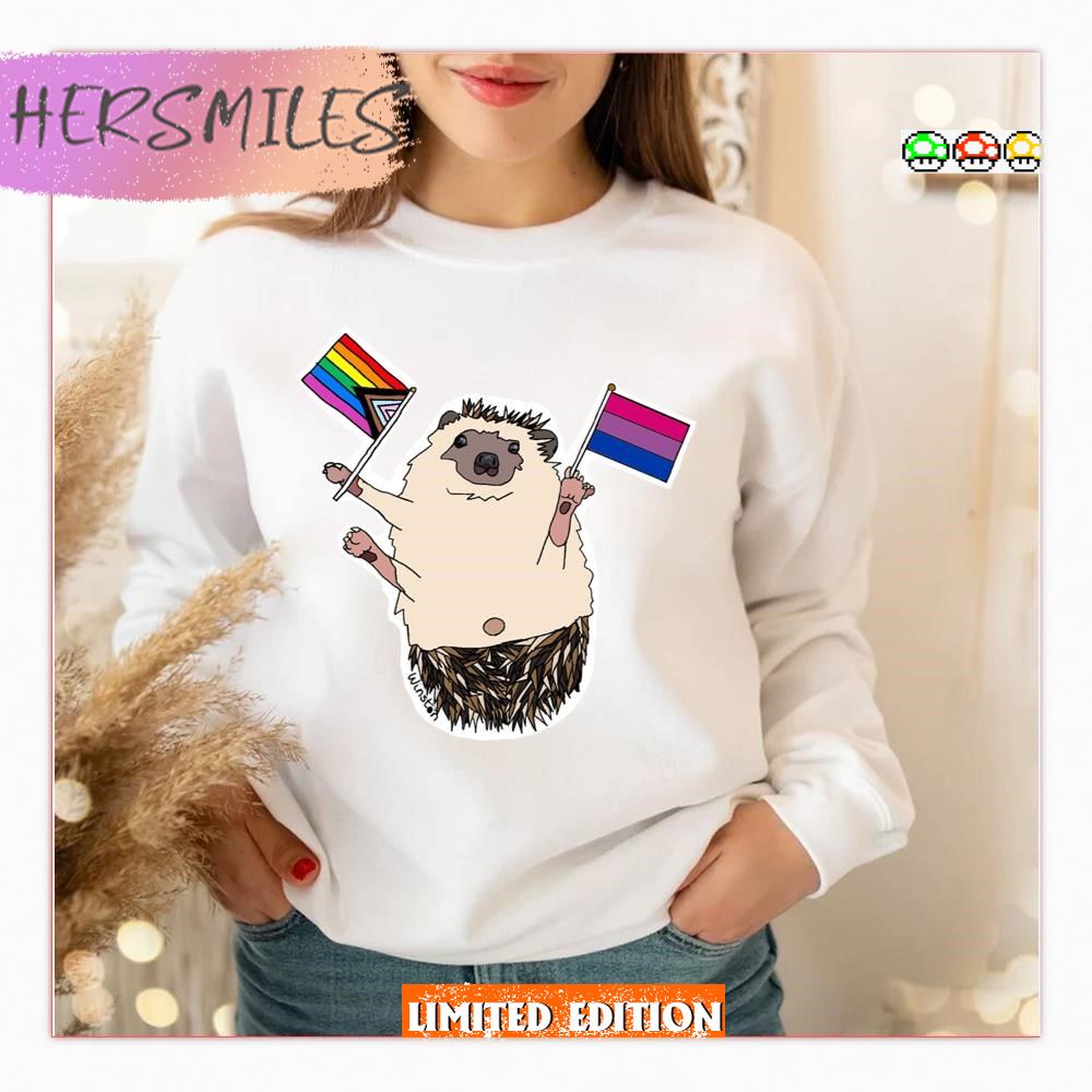 Pride Hedgehog Lgbtq Pride Month Bi  T-shirt