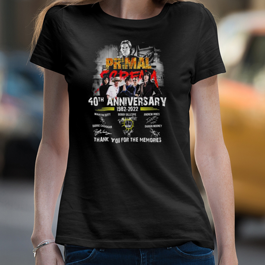 Primal Scream 40Th Anniversary 1982-2022 Thank You For The Memories Signatures Shirt Primal Scream 40Th Anniversary 1982-2022 Thank You For The Memories Signatures Shirt