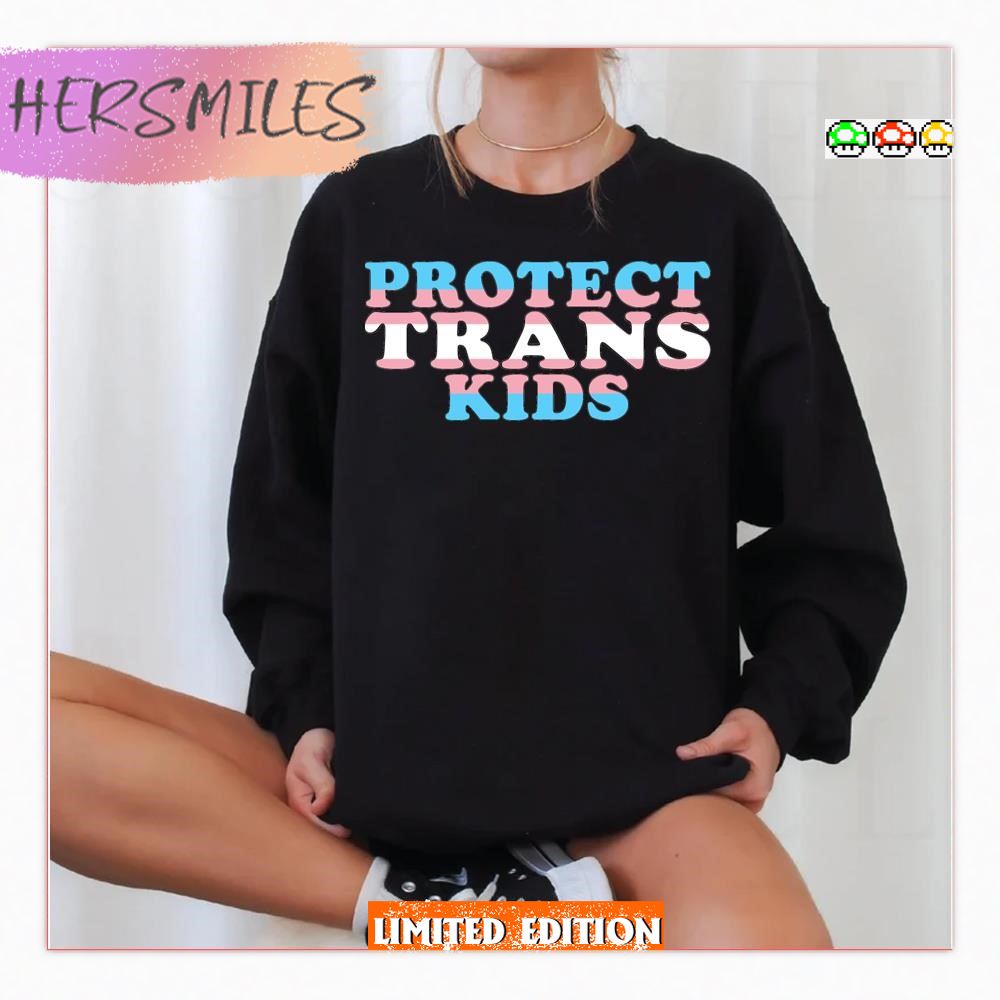 Protect Trans Kids Flag Text  T-shirt