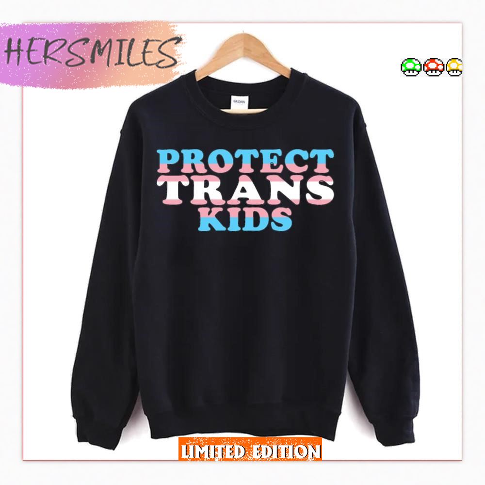 Protect Trans Kids Flag Text  T-shirt