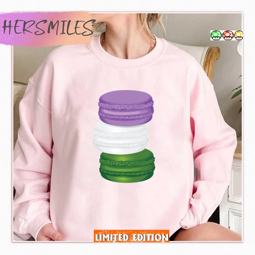 Queer Pride Macaron Genderqueer  T-shirt