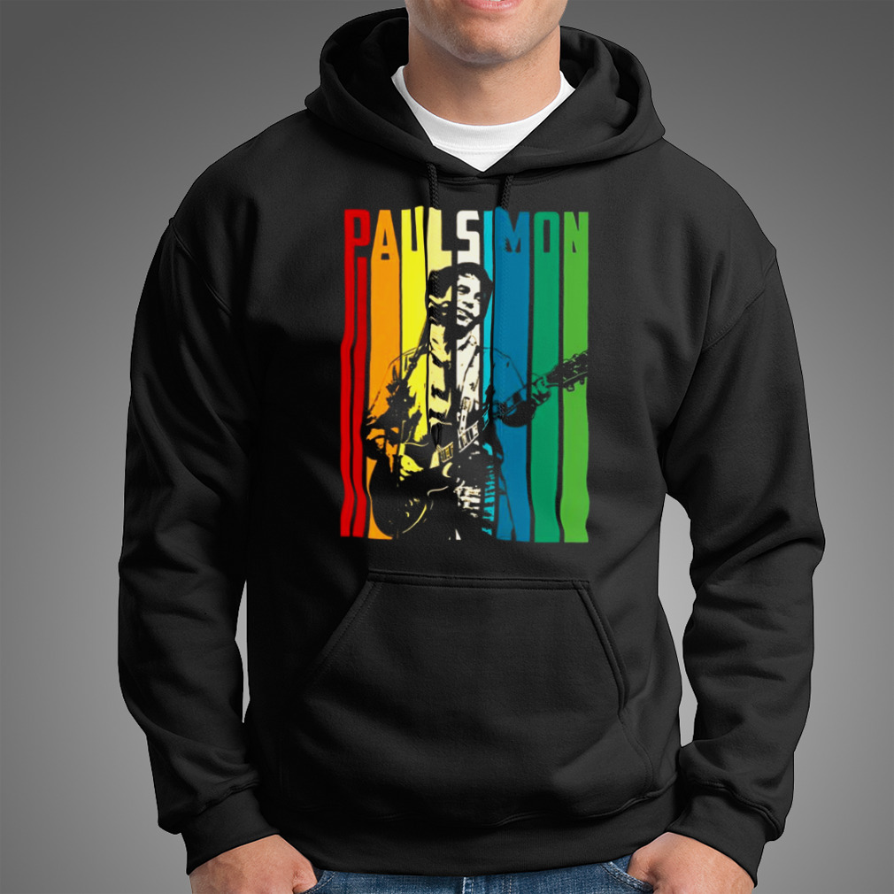 Retro Colored Paul Simon Playing Guitar Shirt