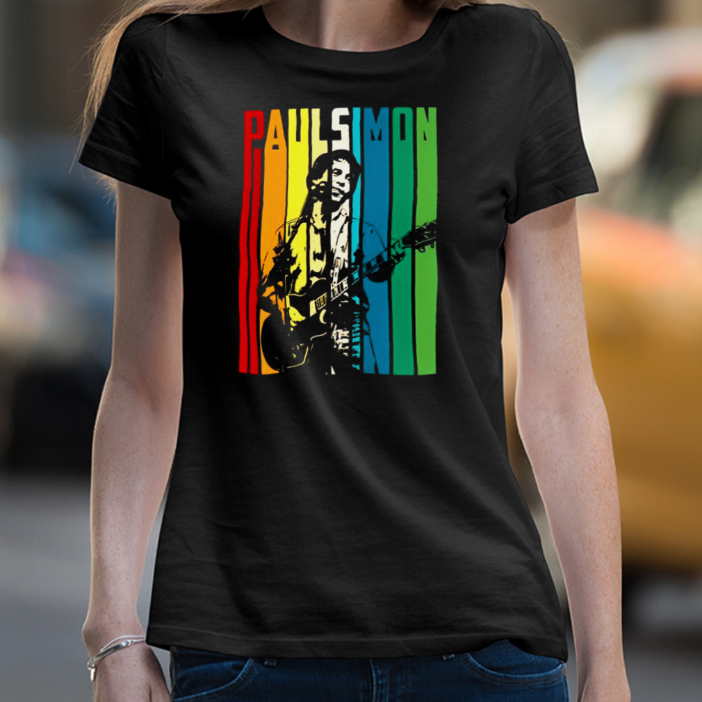 Retro Colored Paul Simon Playing Guitar Shirt Retro Colored Paul Simon Playing Guitar Shirt