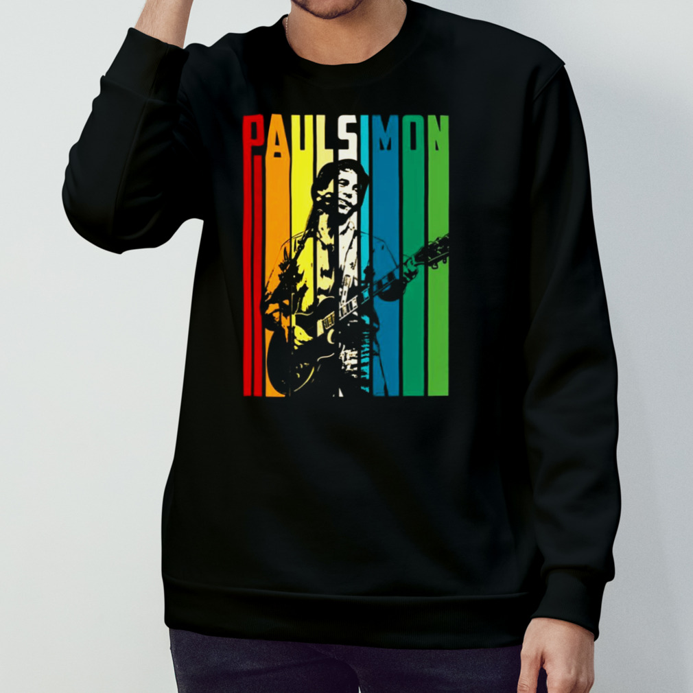 Retro Colored Paul Simon Playing Guitar Shirt Retro Colored Paul Simon Playing Guitar Shirt
