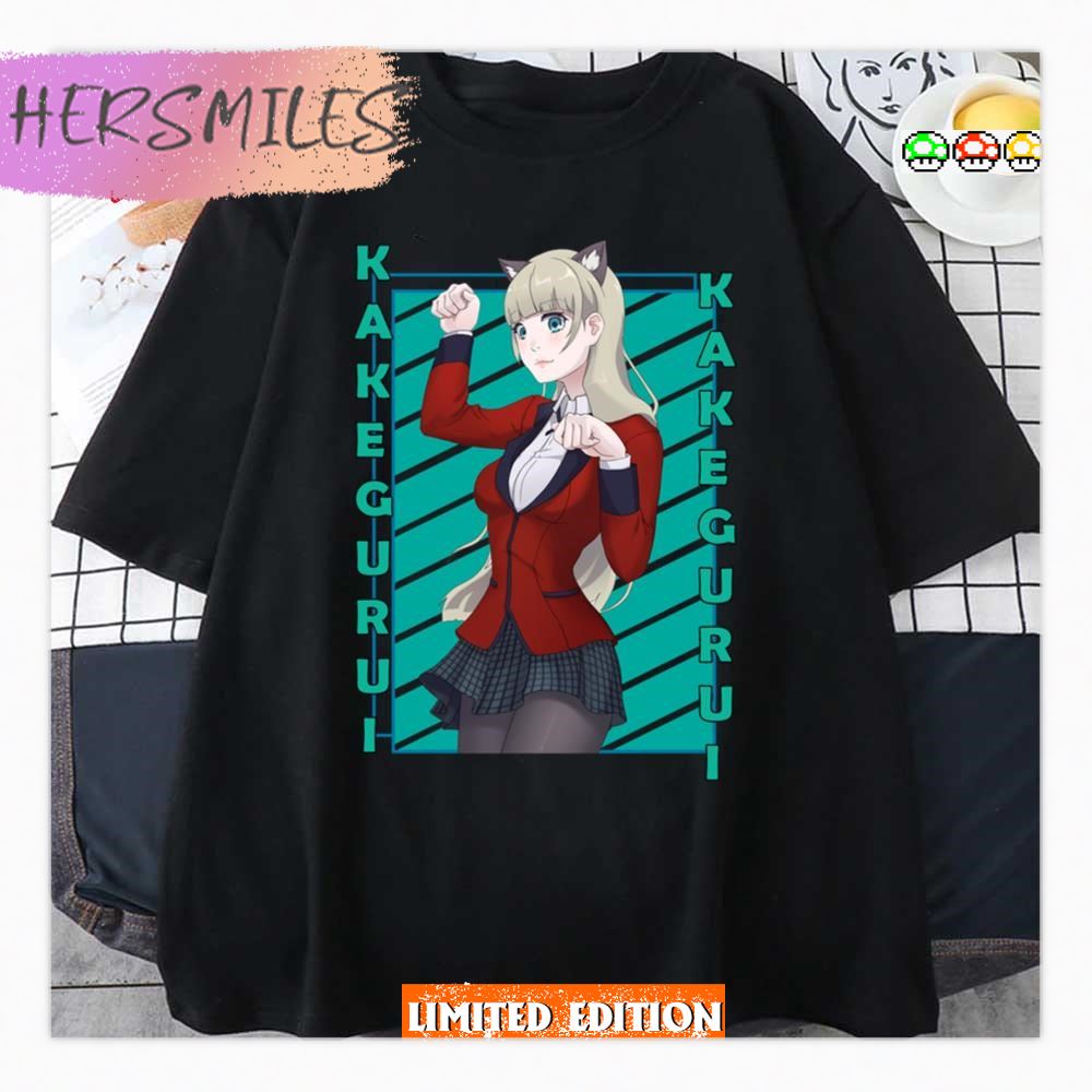 Ririka Momobami Kakegurui Kakegurui Twin Color Stripe Design T-shirt
