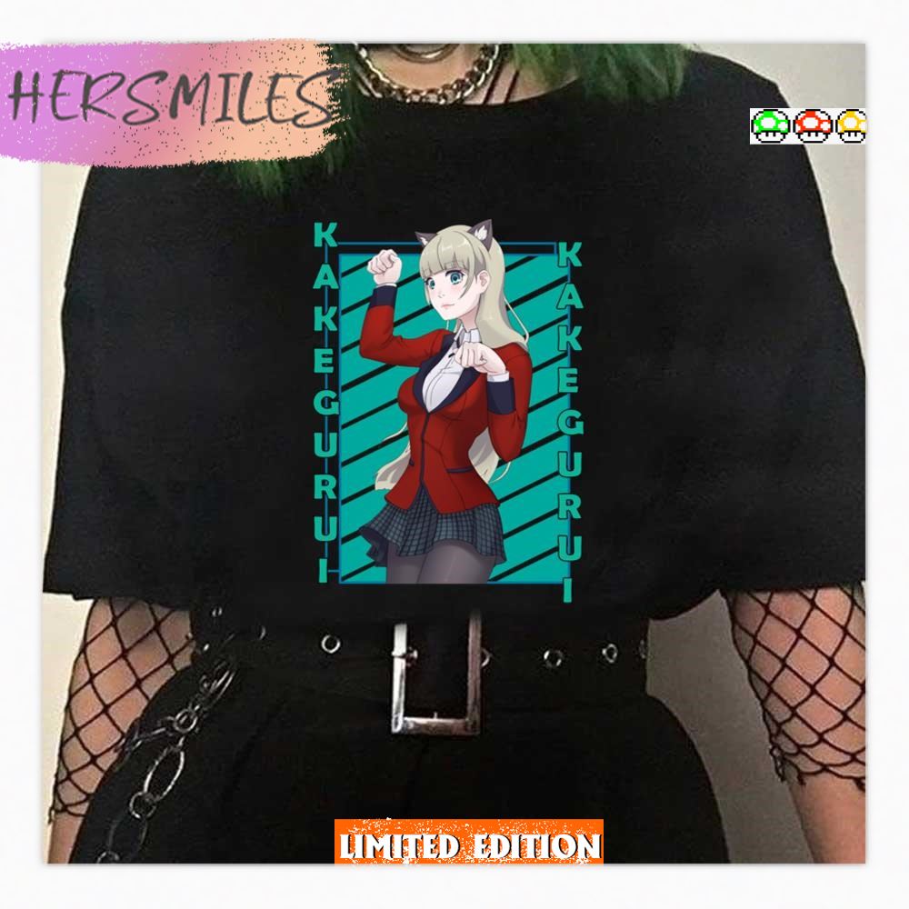 Ririka Momobami Kakegurui Kakegurui Twin Color Stripe Design T-shirt Ririka Momobami Kakegurui Kakegurui Twin Color Stripe Design T-shirt