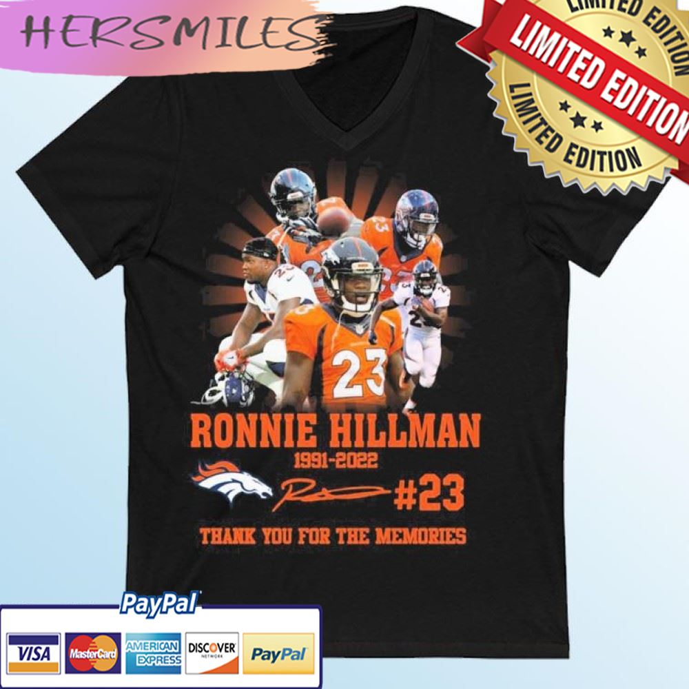 Ronnie Hillman Denver Broncos 1991-2022 Thank You For The Memories Signatures T-shirt
