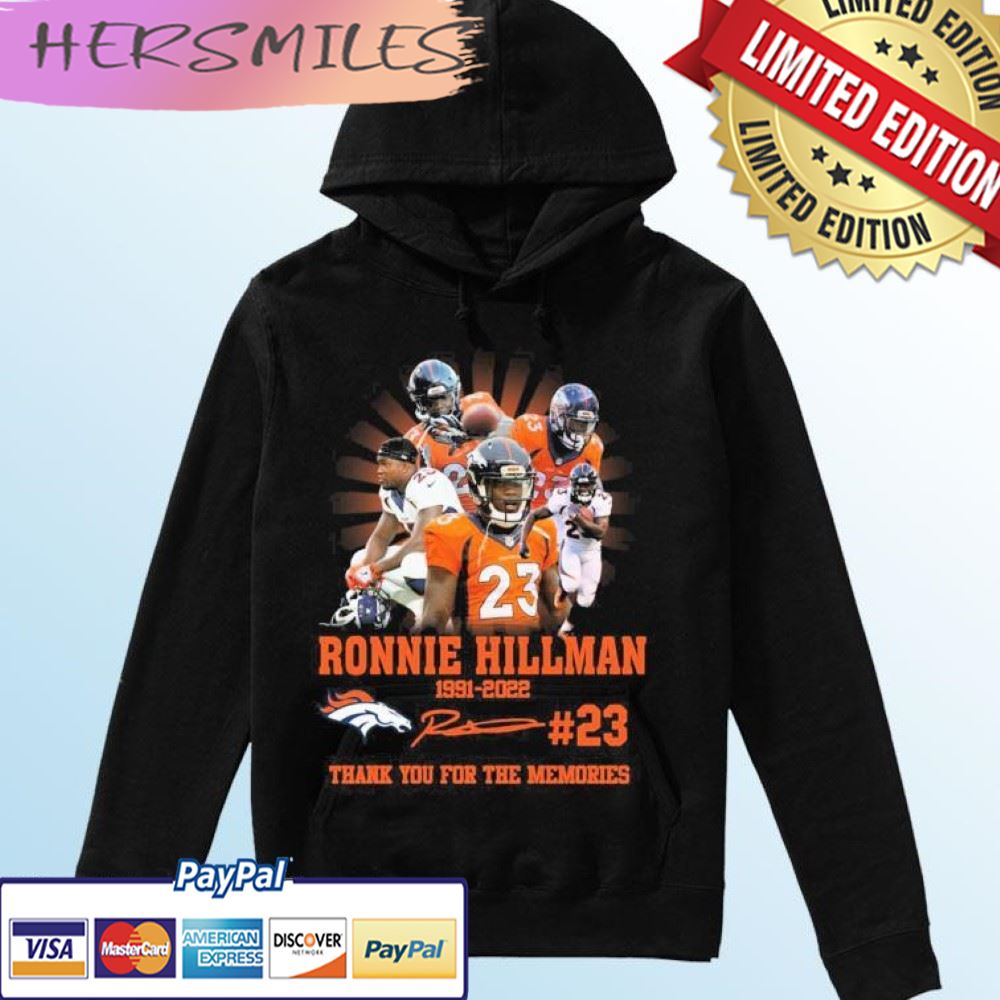 Ronnie Hillman Denver Broncos 1991-2022 Thank You For The Memories Signatures T-shirt