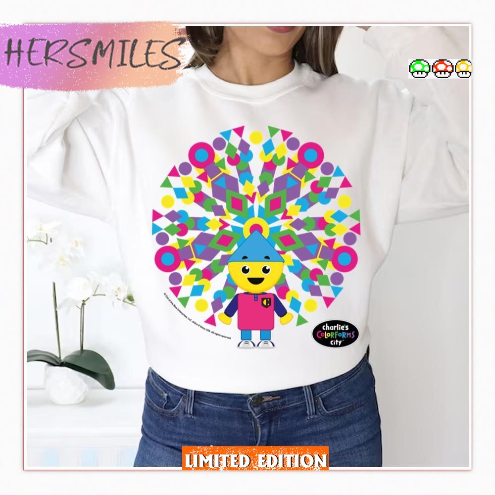 Round Graphic Charlie’s Colorforms City  T-shirt