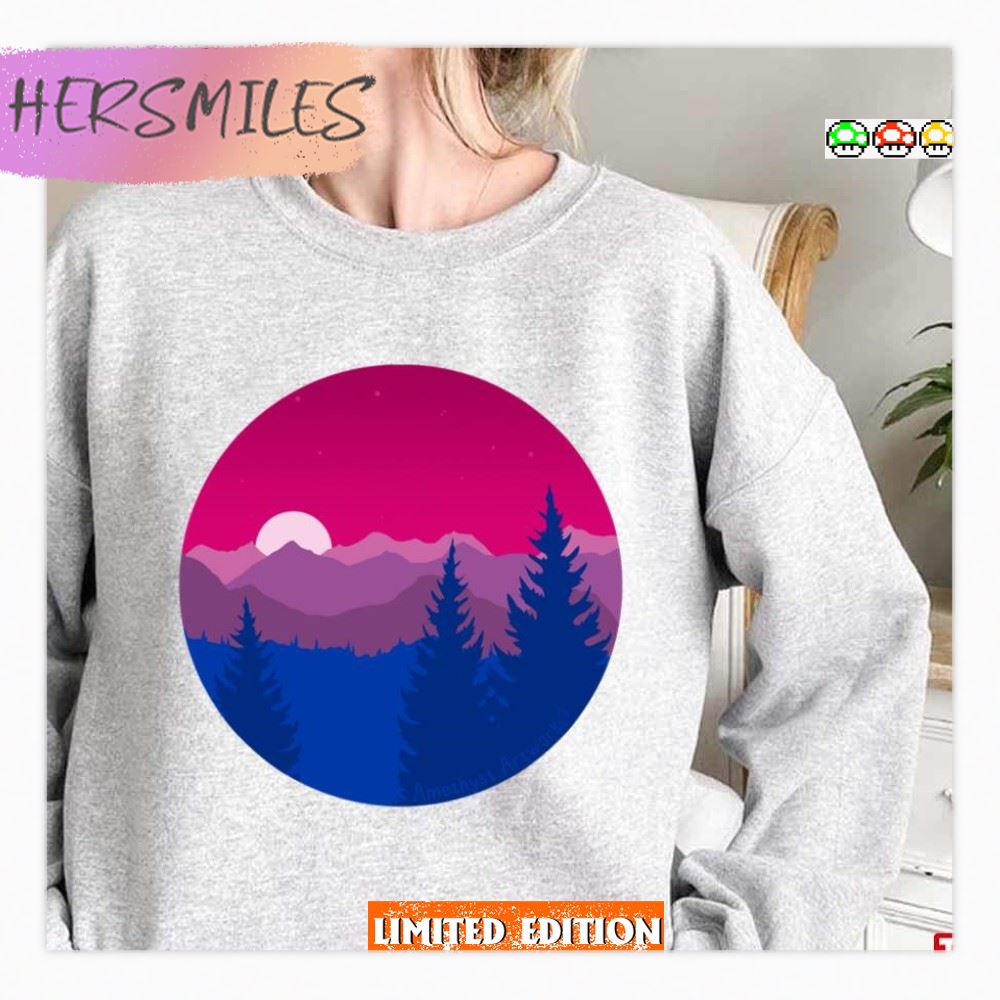 Subtle Bisexual Pride Flag Mountainscape  T-shirt