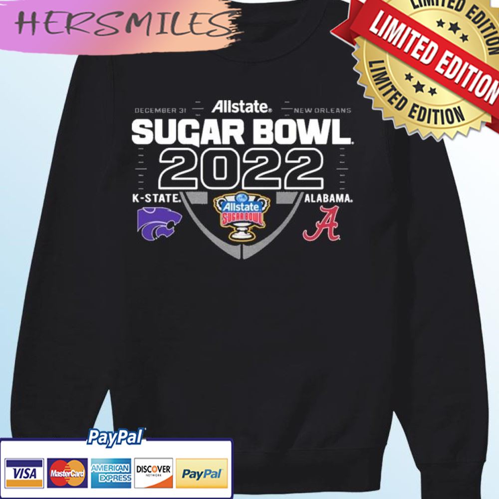 Sugar Bowl 22-23 Matchup K-state vs Roll Tide T-shirt Sugar Bowl 22-23 Matchup K-state vs Roll Tide T-shirt