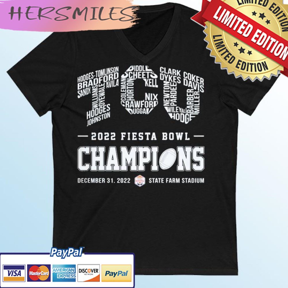 TCU Horned Frogs 2022 Vrbo Fiesta Bowl Champions December 31 T-shirt
