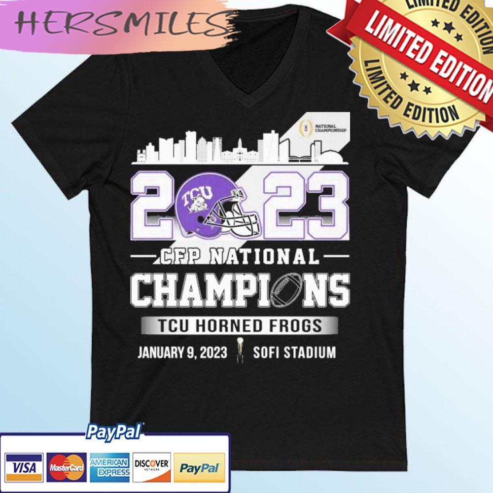 TCU Horned Frogs Skyline 2023 CFP National Champions T-shirt