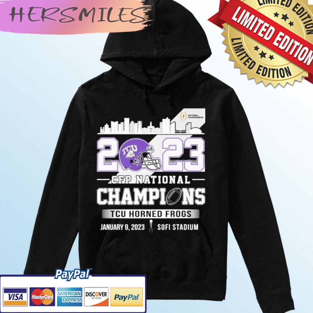 TCU Horned Frogs Skyline 2023 CFP National Champions T-shirt