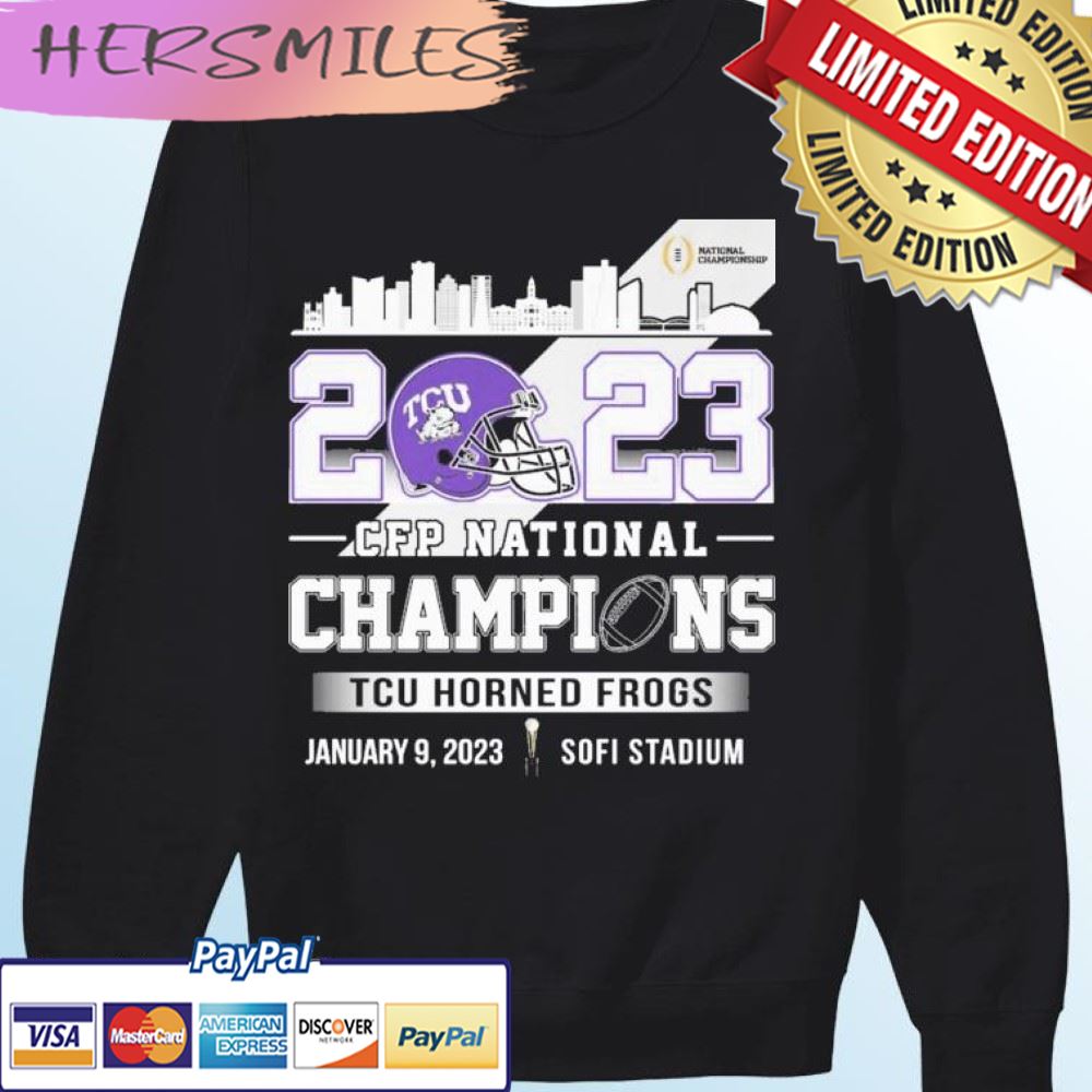 TCU Horned Frogs Skyline 2023 CFP National Champions T-shirt TCU Horned Frogs Skyline 2023 CFP National Champions T-shirt