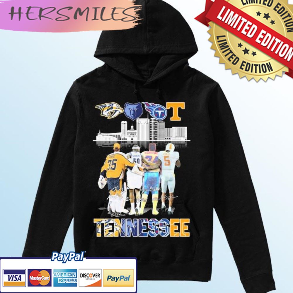 Tennessee City Sports Team Players Signatures T-shirt