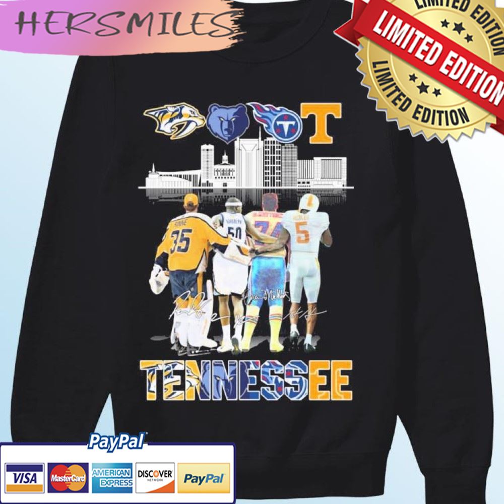 Tennessee City Sports Team Players Signatures T-shirt Tennessee City Sports Team Players Signatures T-shirt