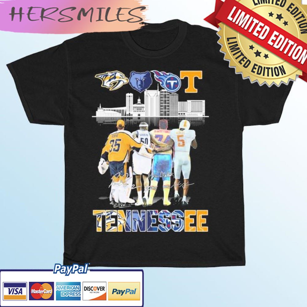 Tennessee City Sports Team Players Signatures T-shirt Tennessee City Sports Team Players Signatures T-shirt