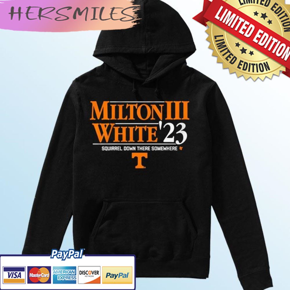 Tennessee Volunteers Milton III White ’23 Squirrel Down There Somewhere T-shirt