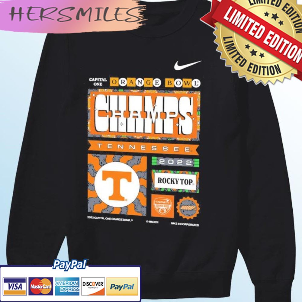 Tennessee Volunteers Nike 2022 Orange Bowl Champions Locker Room T-shirt Tennessee Volunteers Nike 2022 Orange Bowl Champions Locker Room T-shirt