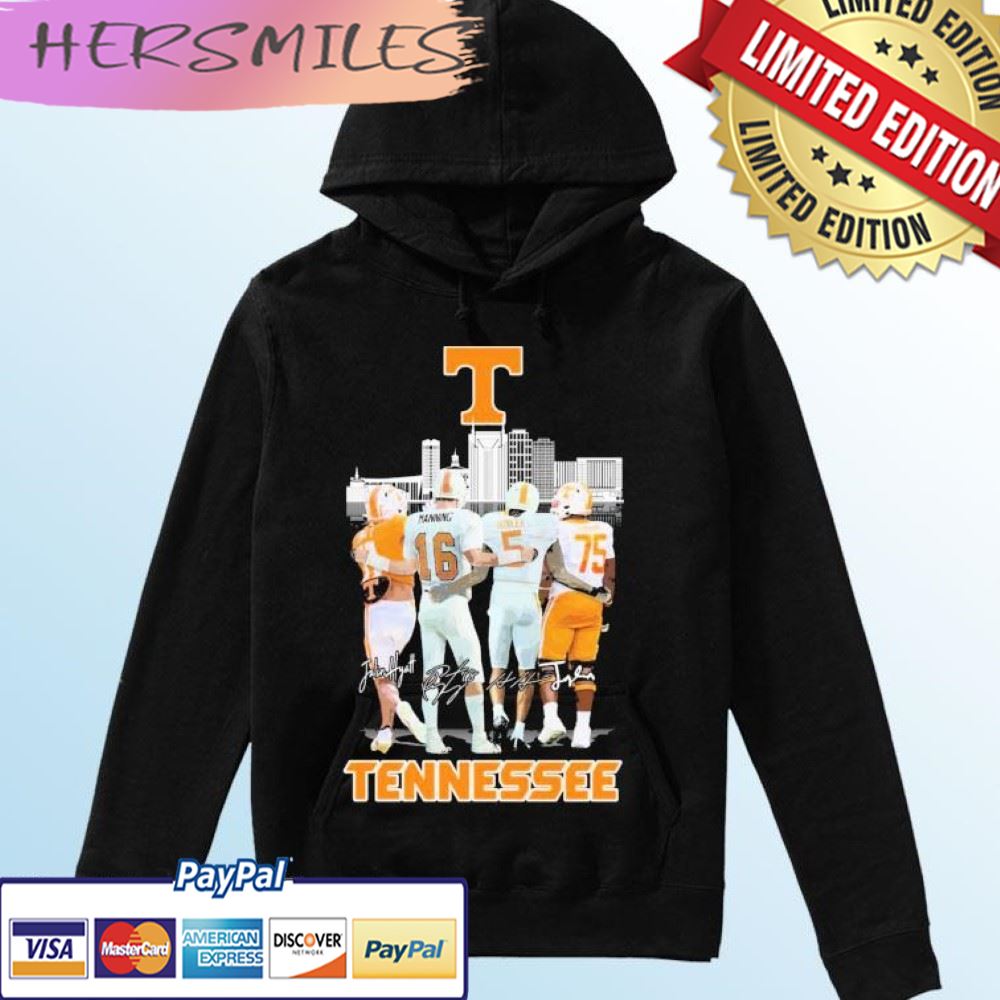 Tennessee Volunteers Skyline Team Players Signatures T-shirt
