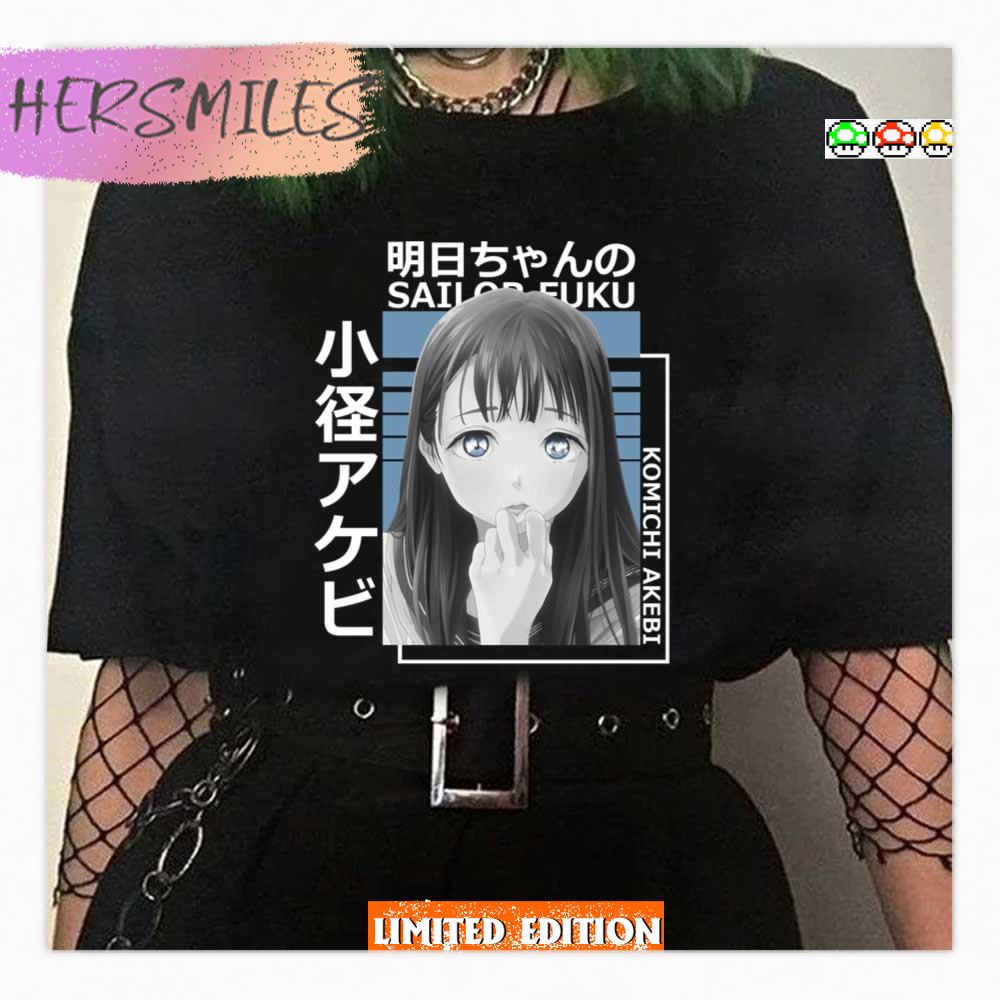 The Blue Sparkling Eyes Akebi Komichi Kanji Style Akebi's Sailor Uniform Manga T-shirt The Blue Sparkling Eyes Akebi Komichi Kanji Style Akebi's Sailor Uniform Manga T-shirt