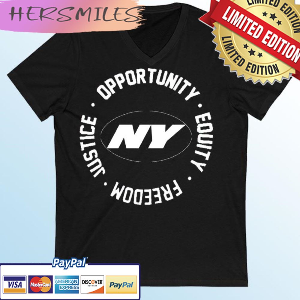 The Jets Football Opportunity Equality Freedom Justice T-shirt