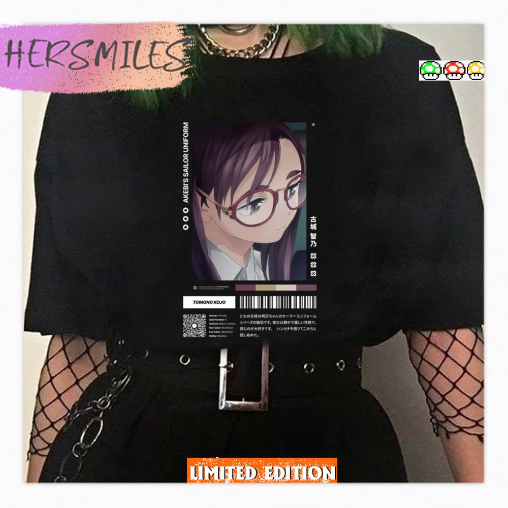 Tomono Kojo Akebi's Sailor Uniform Anime Art T-shirt Tomono Kojo Akebi's Sailor Uniform Anime Art T-shirt