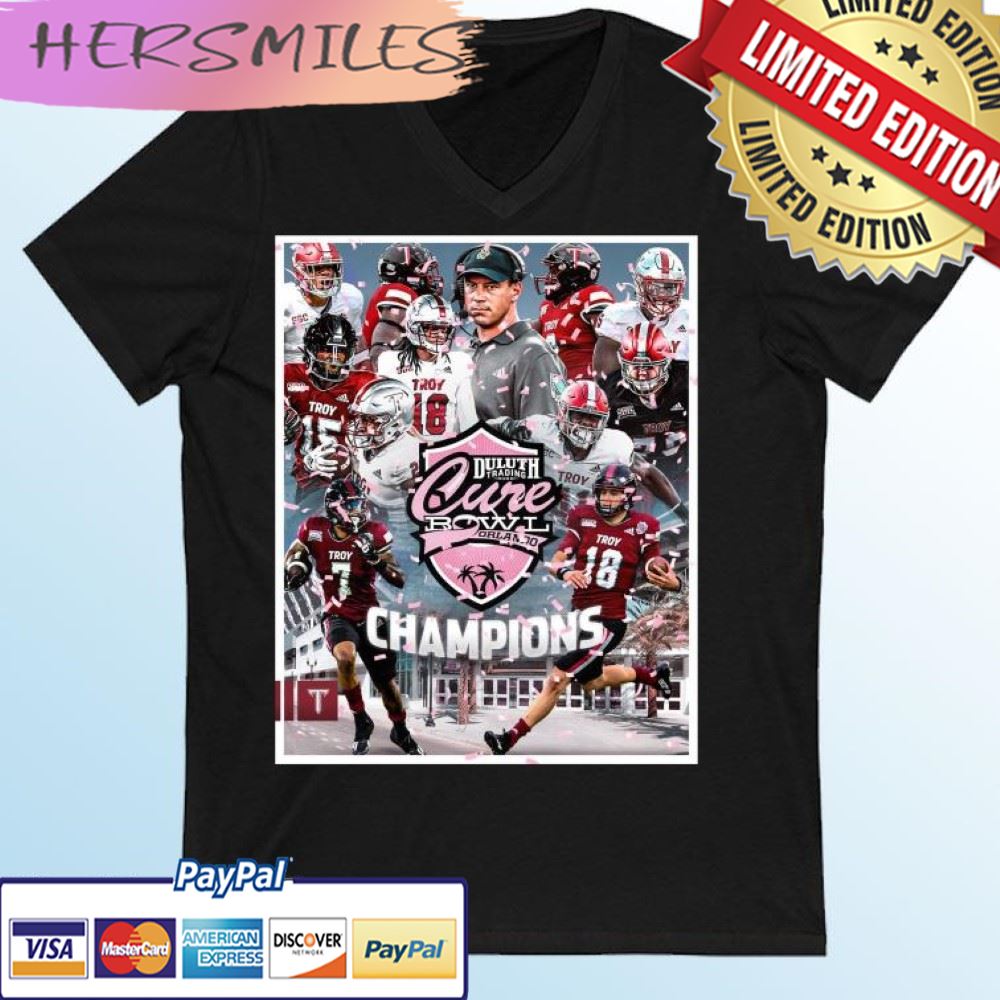 Troy Trojans Team 2022 Cure Bowl Champions T-shirt