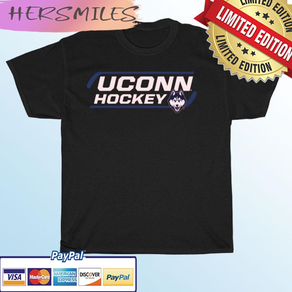 Uconn Huskies Hockey Pair Of Sticks Sueded T-shirt Uconn Huskies Hockey Pair Of Sticks Sueded T-shirt