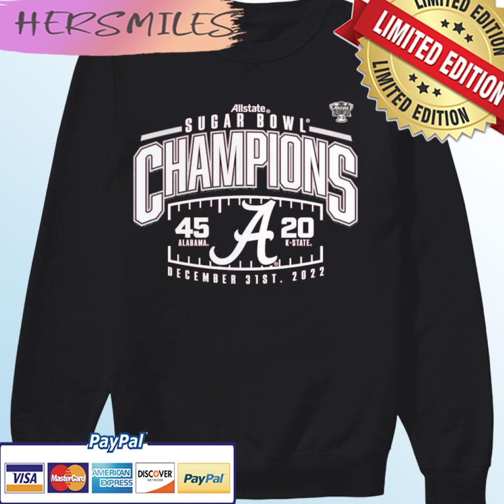 University Of Alabama 2022 Sugar Bowl Champions Score T-shirt University Of Alabama 2022 Sugar Bowl Champions Score T-shirt