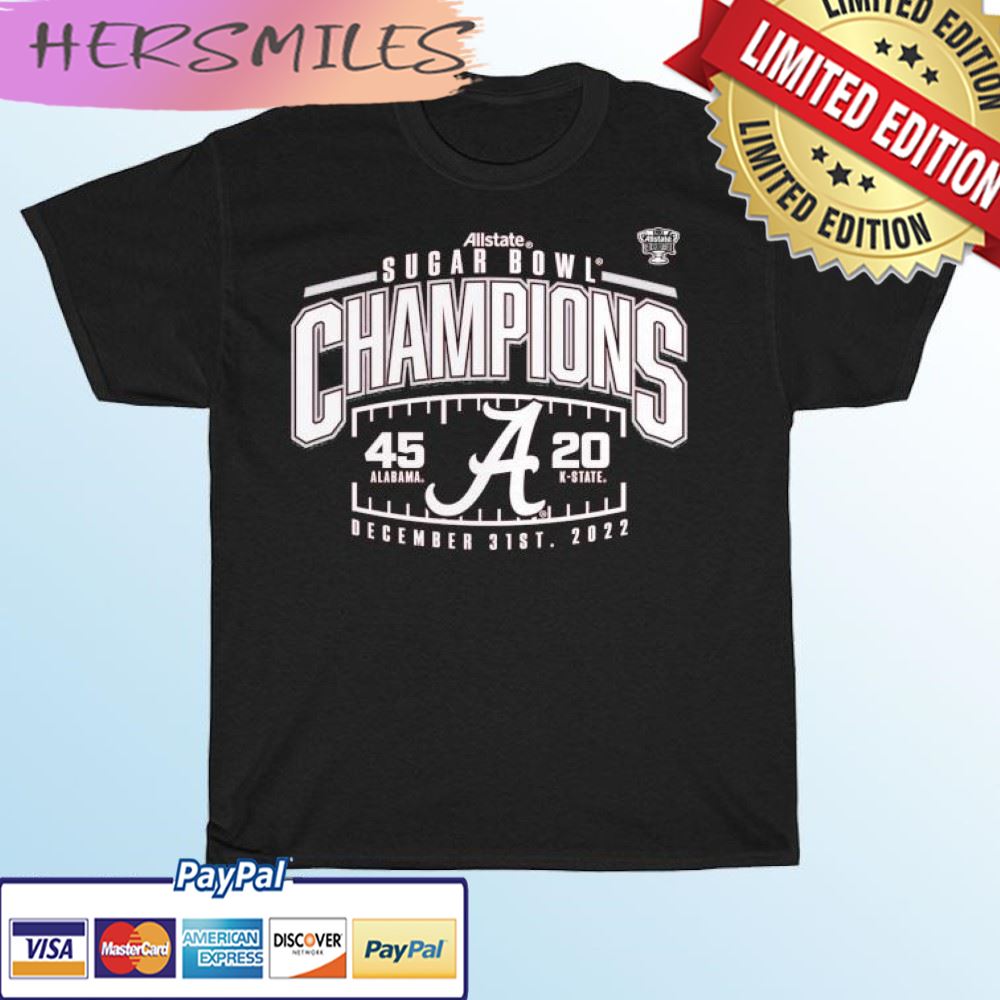 University Of Alabama 2022 Sugar Bowl Champions Score T-shirt University Of Alabama 2022 Sugar Bowl Champions Score T-shirt