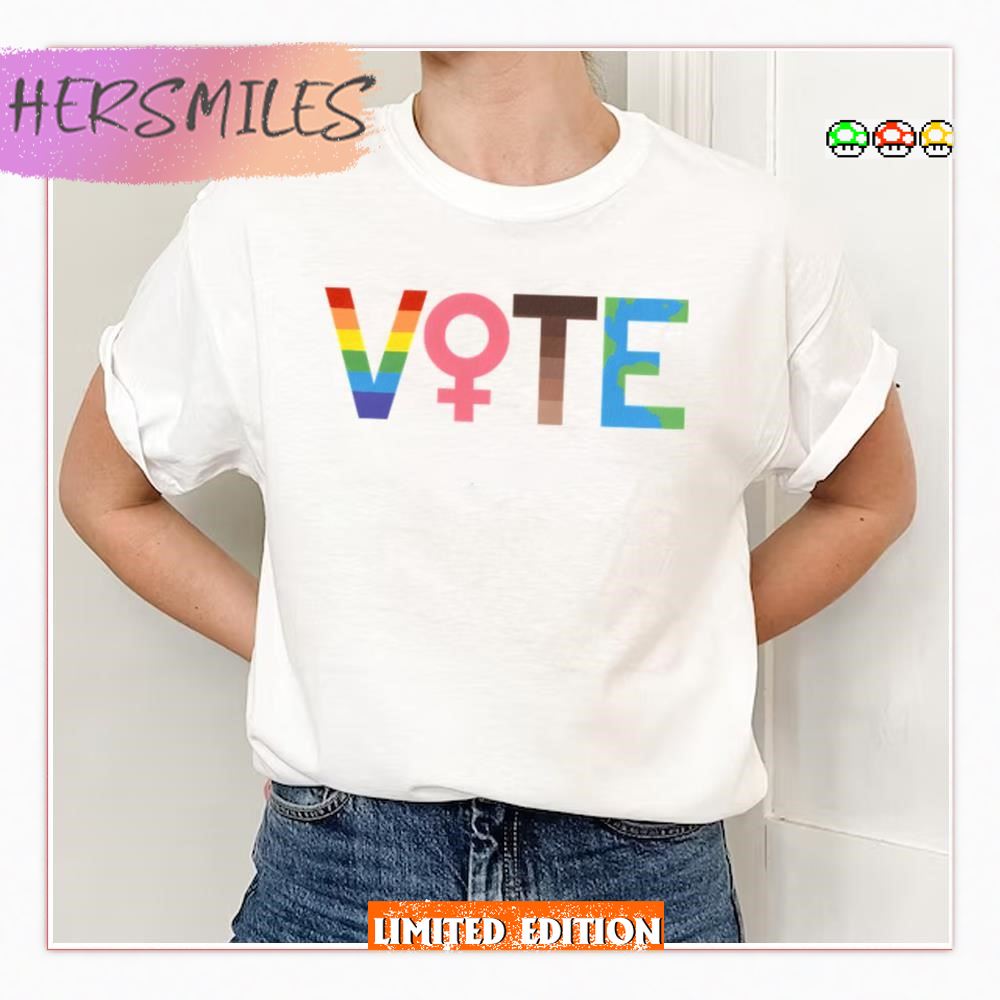 Vote Graphic Lgbtq+ Feminism Blm And Climate Change T-shirt Vote Graphic Lgbtq+ Feminism Blm And Climate Change T-shirt