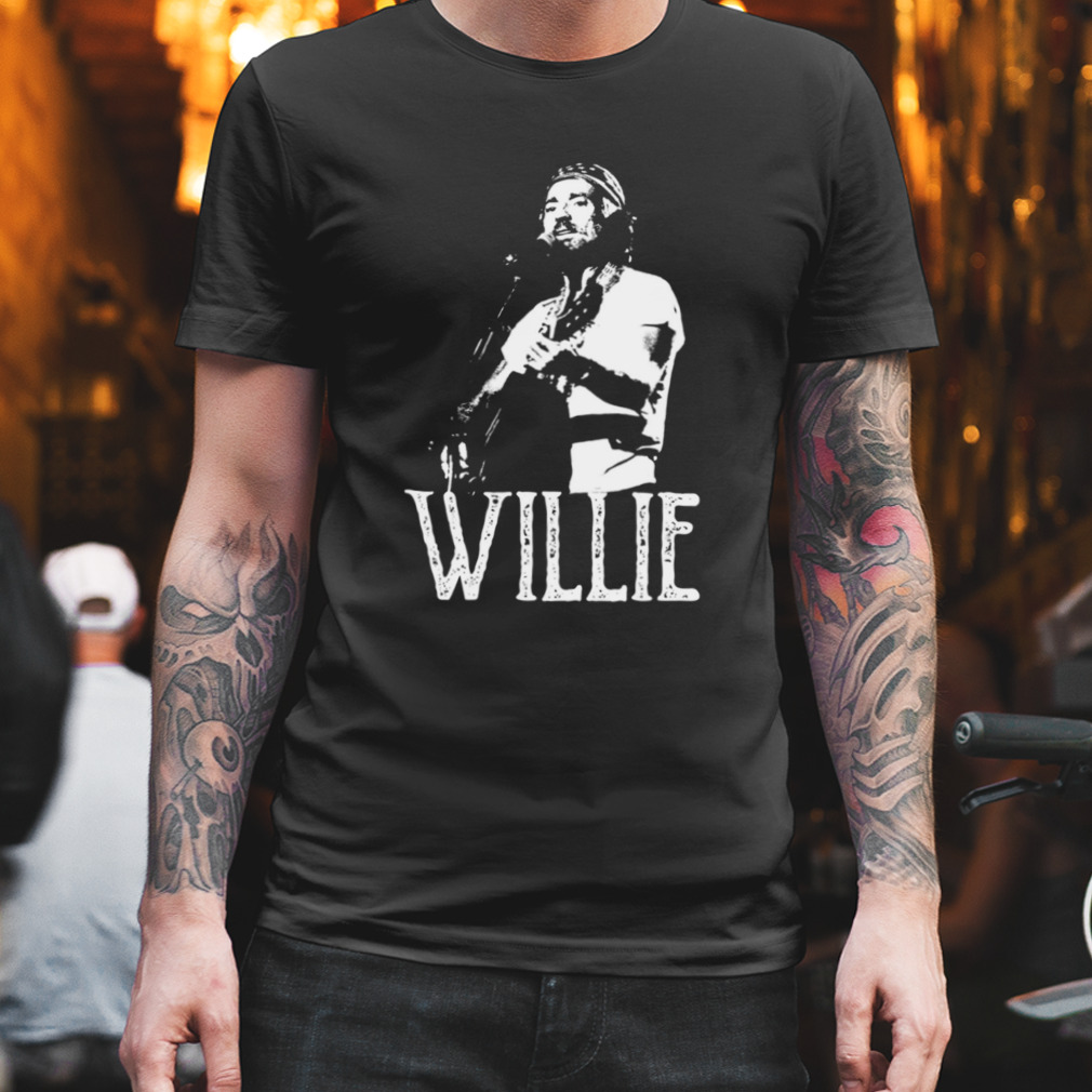 White The Stencil Willie Nelson Shirt