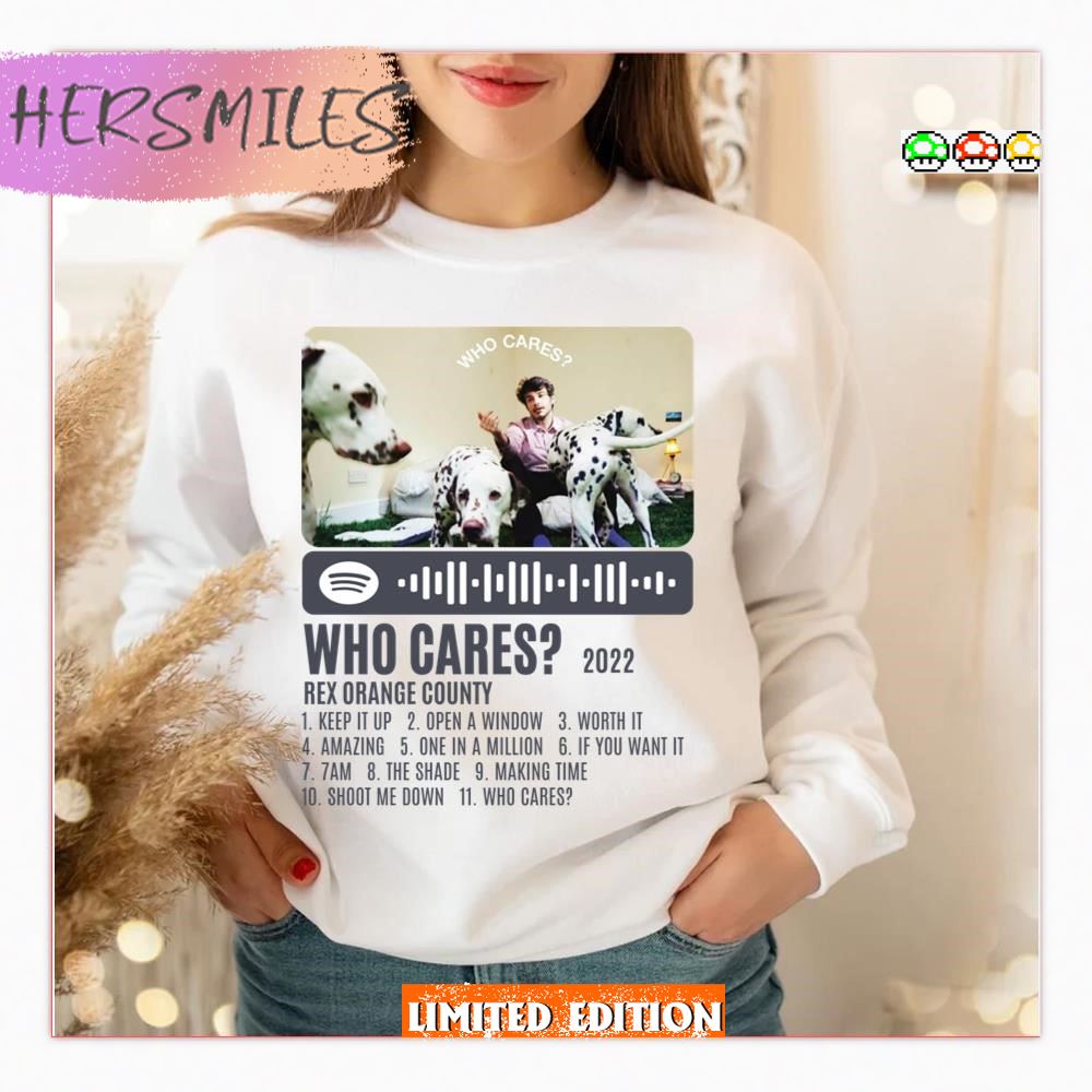 2022 Design Rex Orange County Who Cares T-shirt