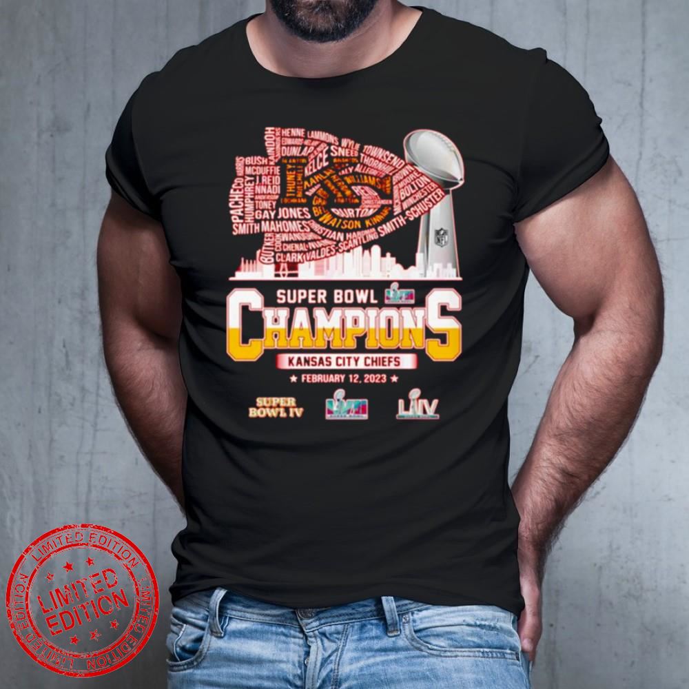2023 Kansas City Chiefs Super Bowl Champions NFL Name Players Skylines T-Shirt 2023 Kansas City Chiefs Super Bowl Champions NFL Name Players Skylines T-Shirt