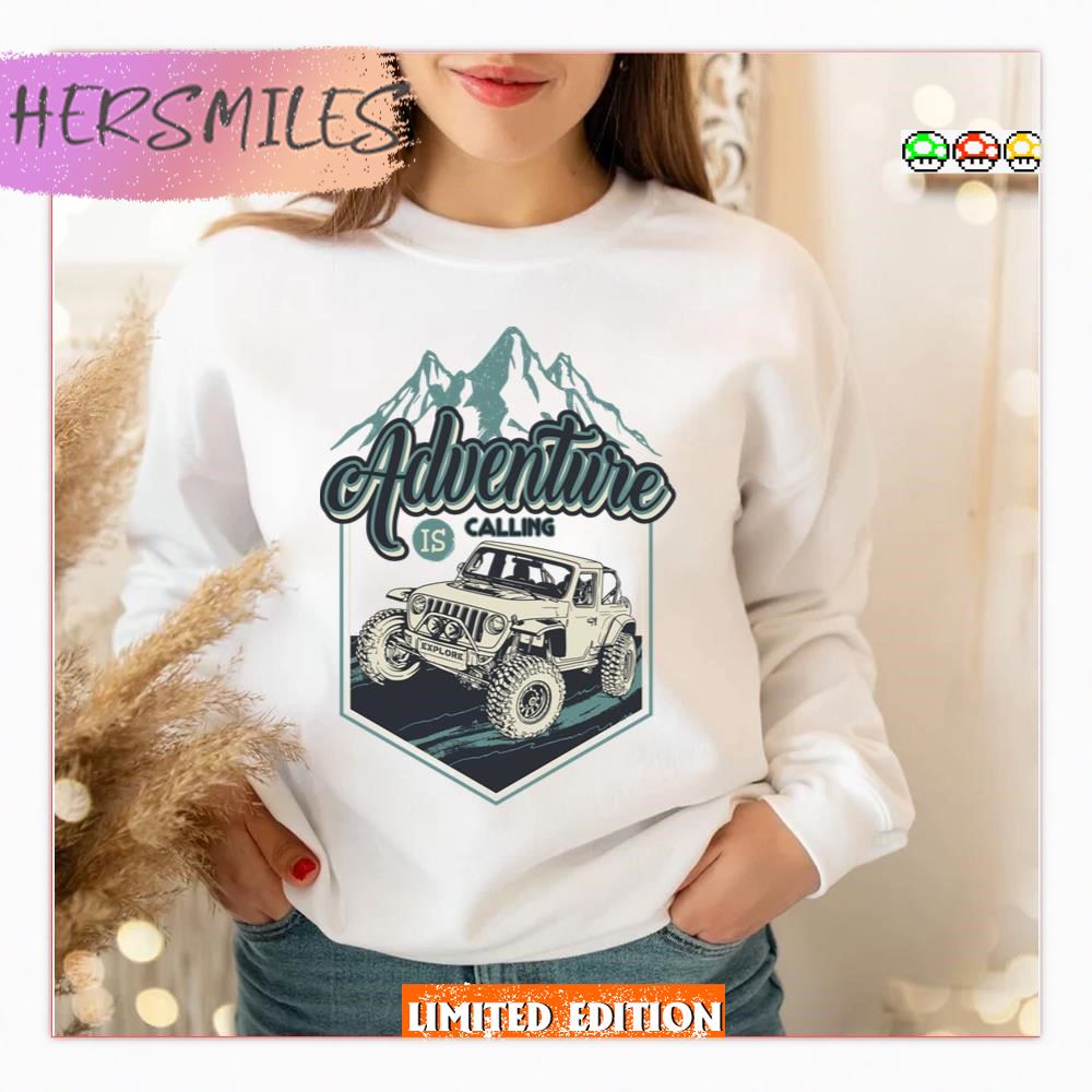 Adventure Is Calling Nice Jeep Peasant T-shirt