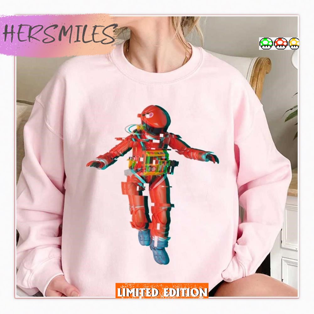 Astronaut Glitch 2001 A Space Odyssey T-Shirt