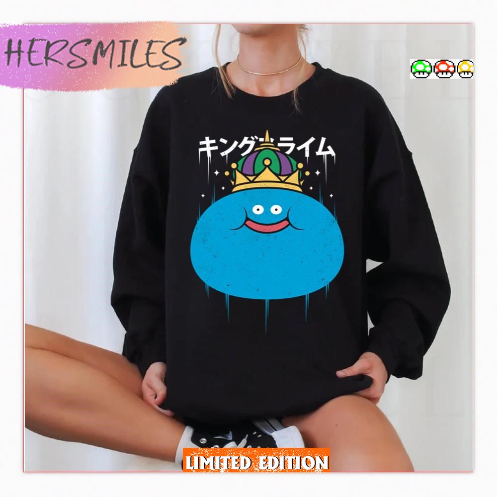 Blue Design Dragon Quest The King Slime Monster T-shirt