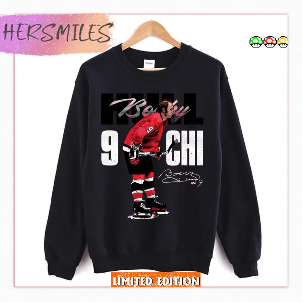 Bobby Hull Chicago Bold Ice Hockey Design T-shirt