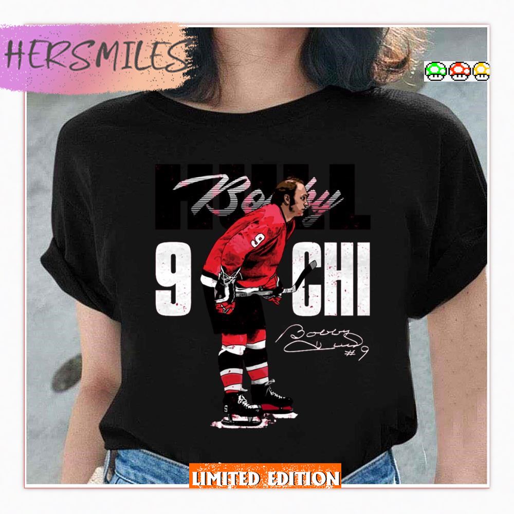 Bobby Hull Chicago Bold Ice Hockey Design T-shirt