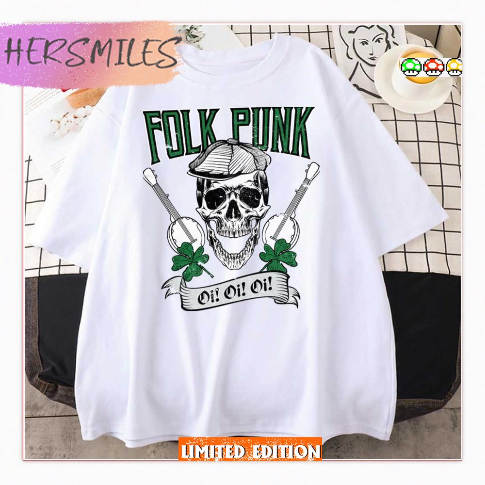 Celtic Folk Punk Skull Music T-shirt