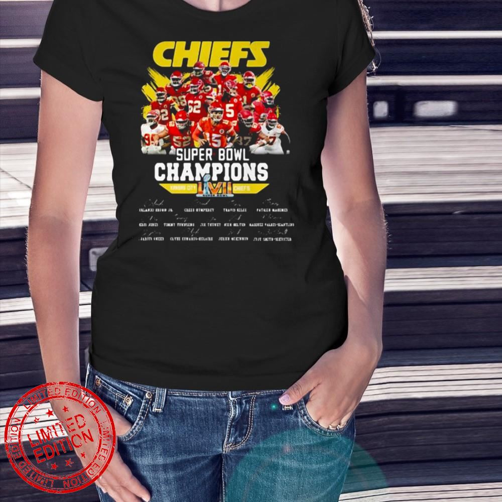 Chiefs Super Bowl Champions LVII Kansas City Chiefs Signatures 2023 T-Shirt