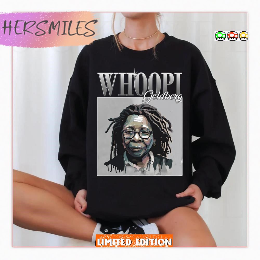 Collage Design Portrait Whoopi Goldberg T-Shirt
