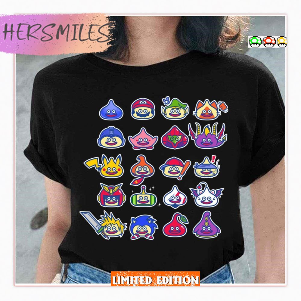 Command All Game Characters Pokemon Mario Sonic T-shirt