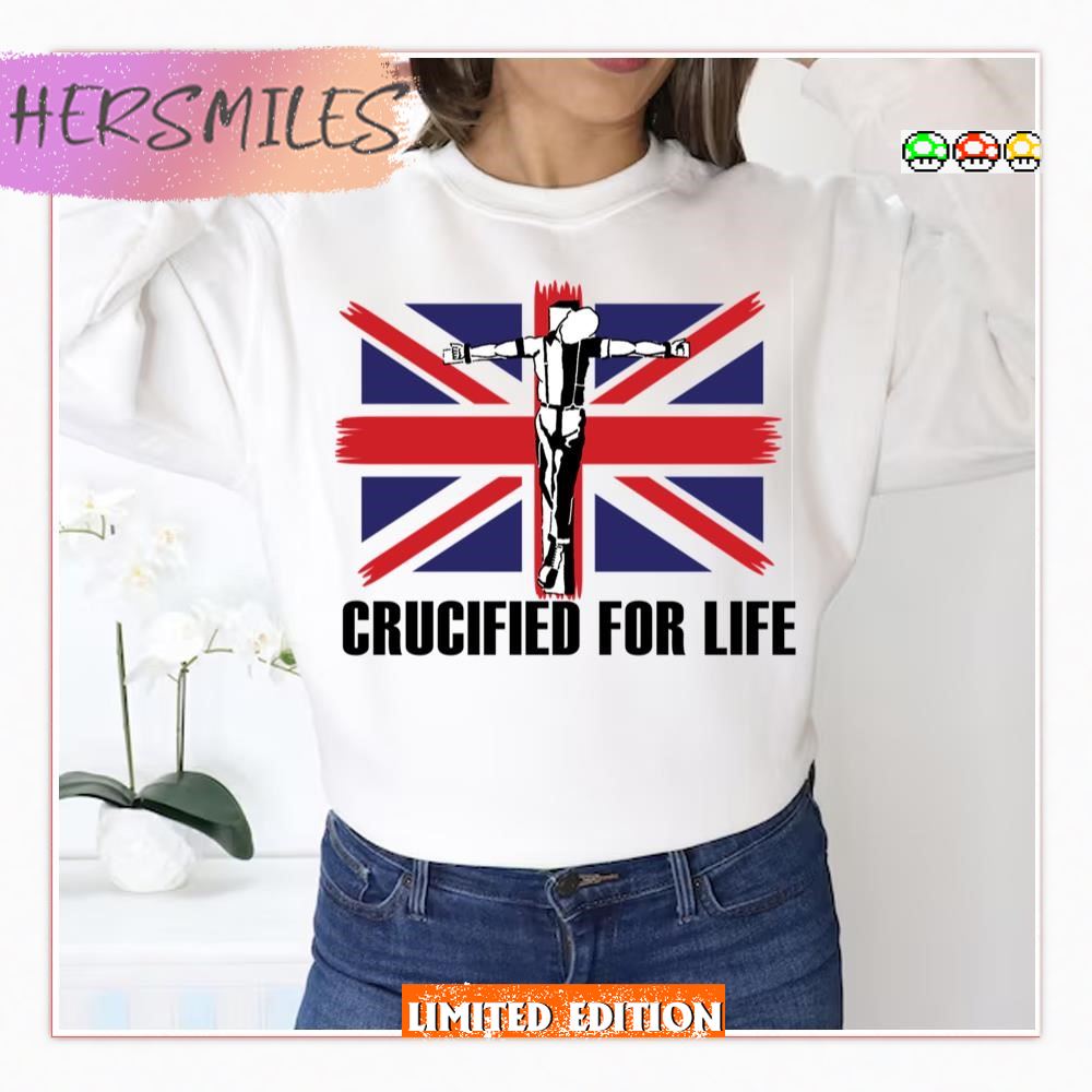 Crucified For Life Skinhead Flag The 4 Skins T-shirt